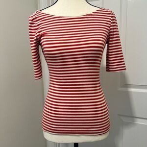 Banana Republic Striped Red and White Blouse